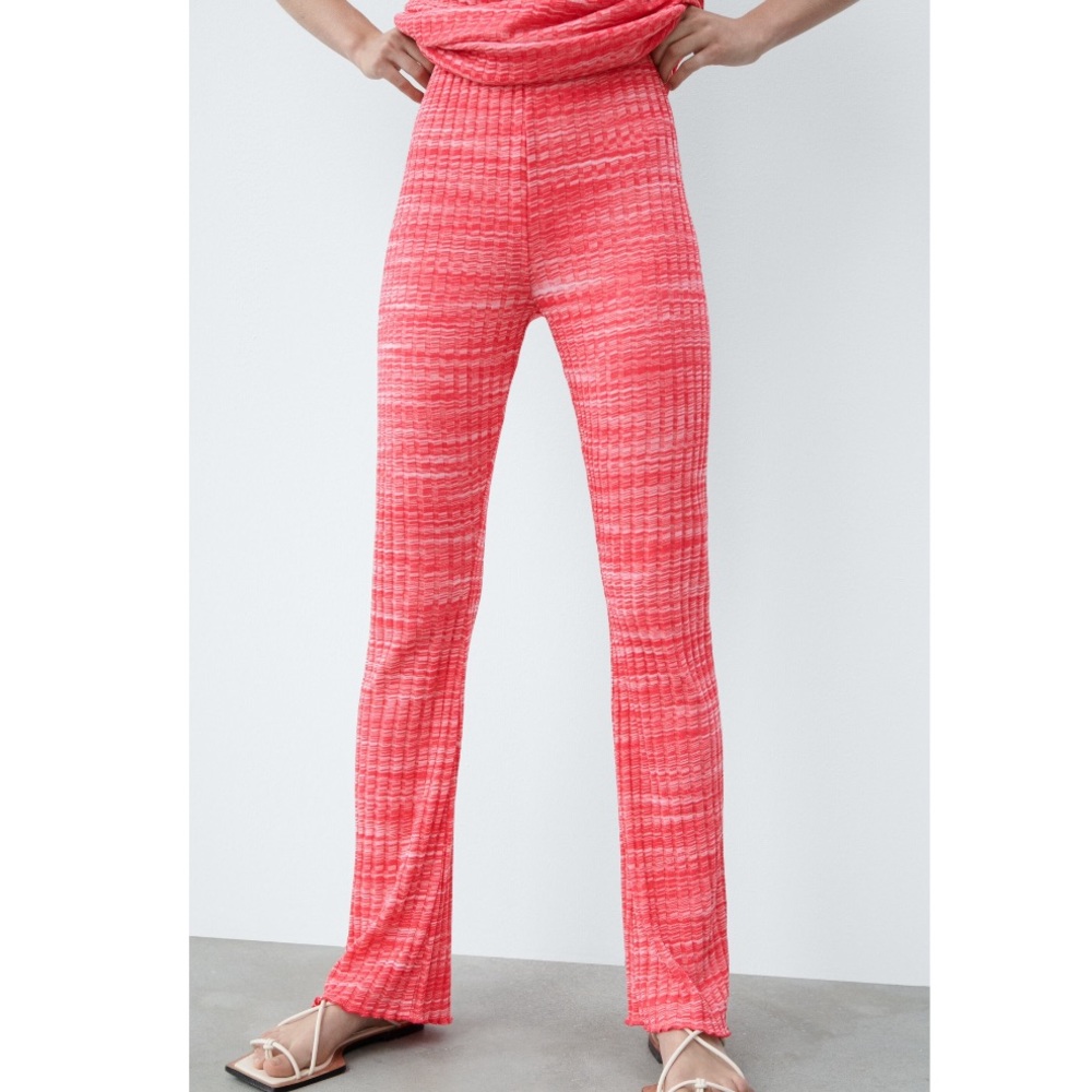 Zara Flared Ribbed Pants - Picture 4 of 11